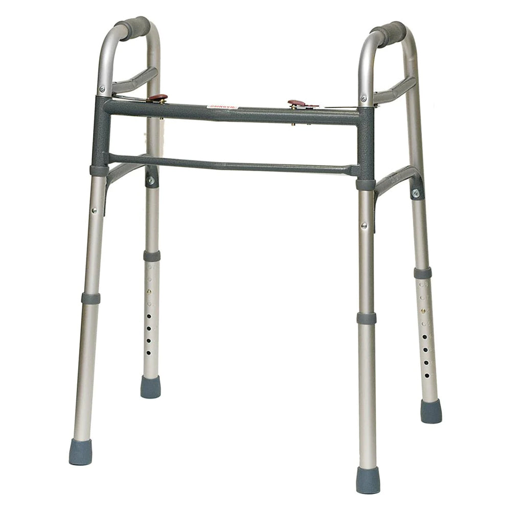 2 - Button Folding Walker with Wheels E0143